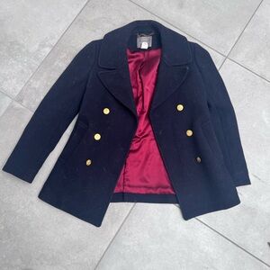 J Crew Navy Wool Pea Coat 2